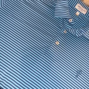 Peter Millar Summer Comfort Large Bay Club At Mattapoisett Striped Golf Polo